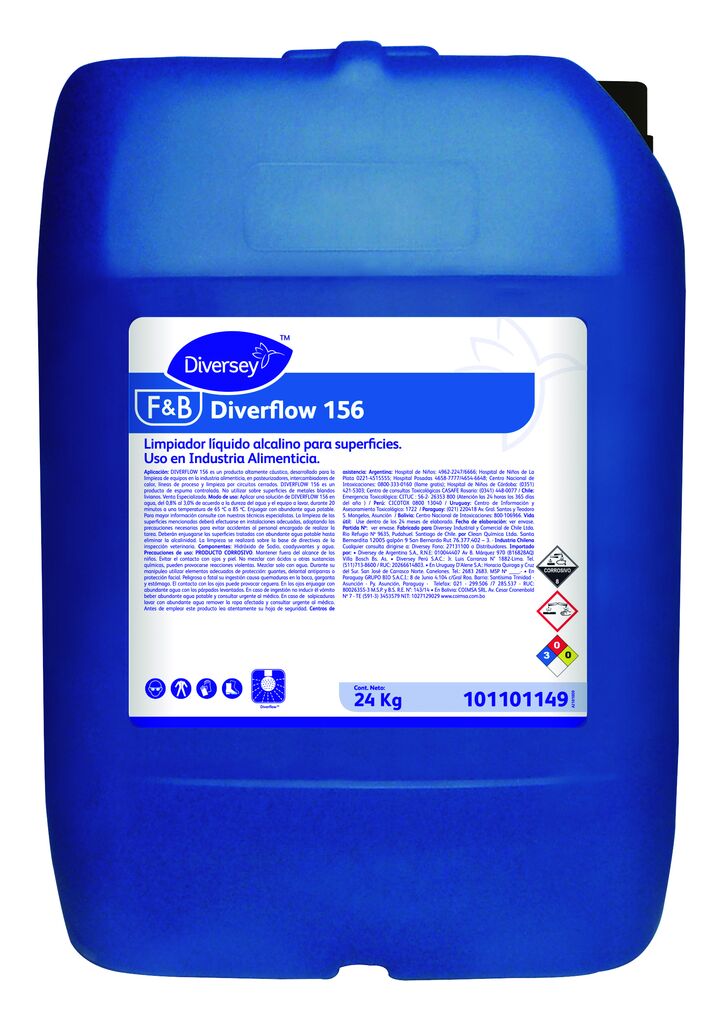 DIVERFLOW 156 24kg - LIMPIADOR ALCALINO LÍQUIDO